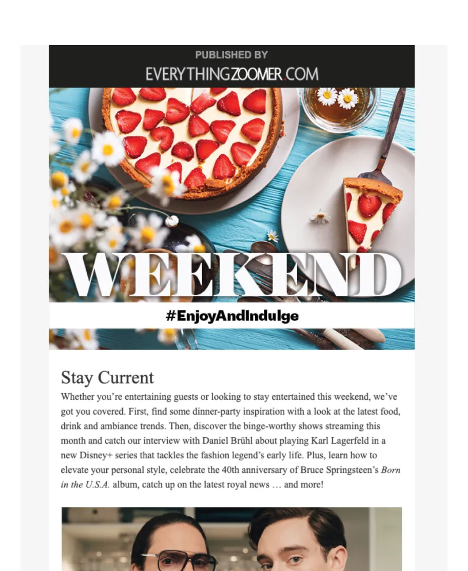 A screenshot of a Newsletter